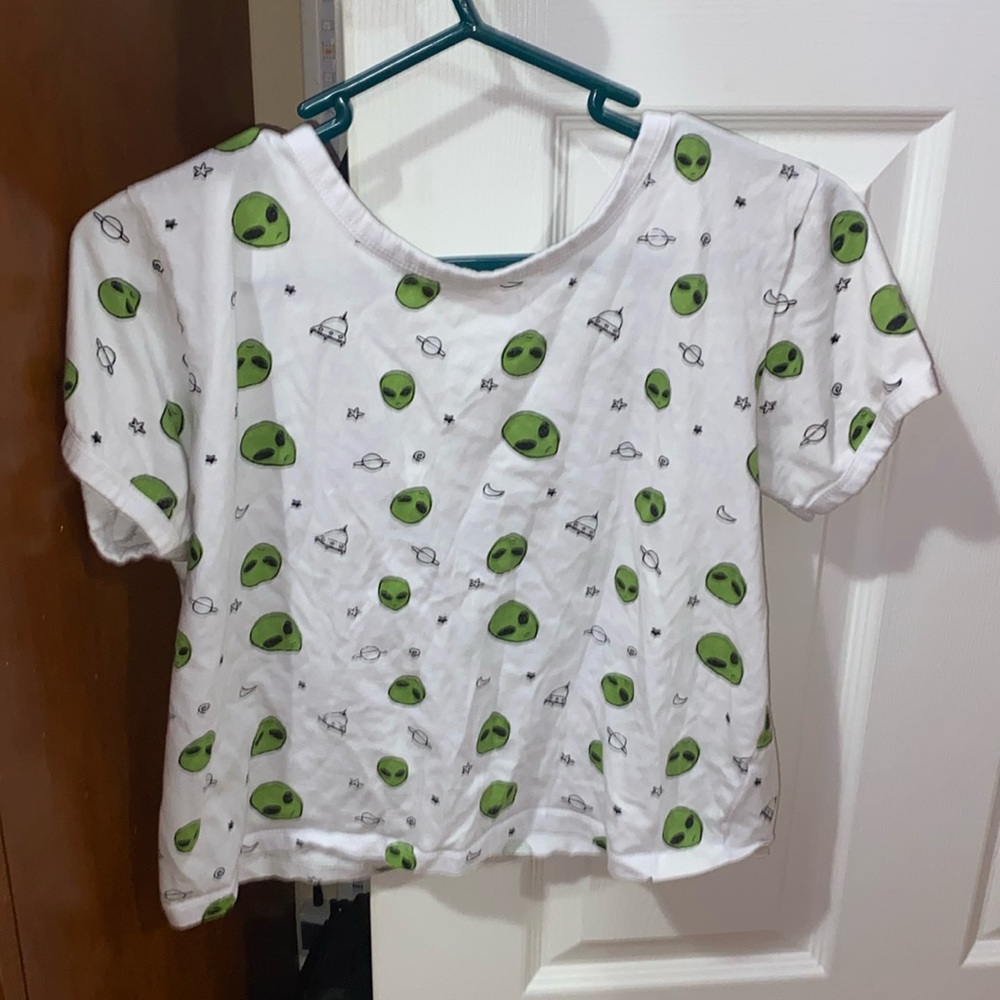 White And Green Alien Area 51 Shirt